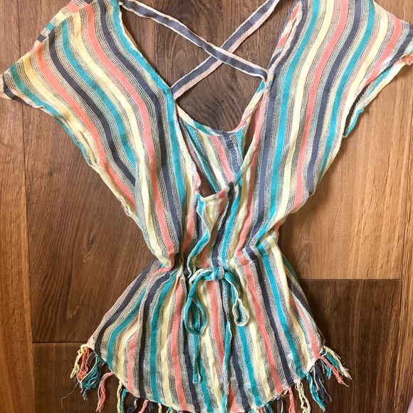 Billabong Striped Knit Top with Fringe - Picture 4 of 7